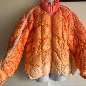 Free People Movement Pippa Packable Bright Vibrant Ombre Puffer Jacket, NWT Sz S